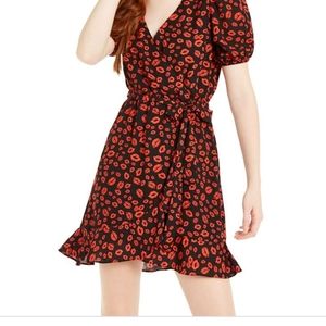 Lola Grace Kisses Print Daytime Faux Wrap Dress